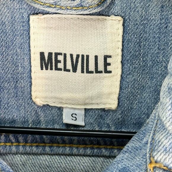 Brandy Melville Jean Vest Button-Up Collared Cotton Light Wash Denim Blue Size S - Picture 4 of 16
